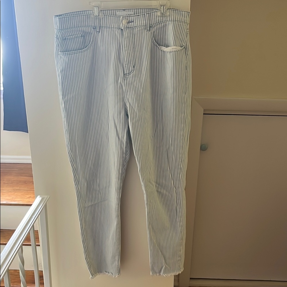 LOFT Blue and White Striped Jeans Size 31/12